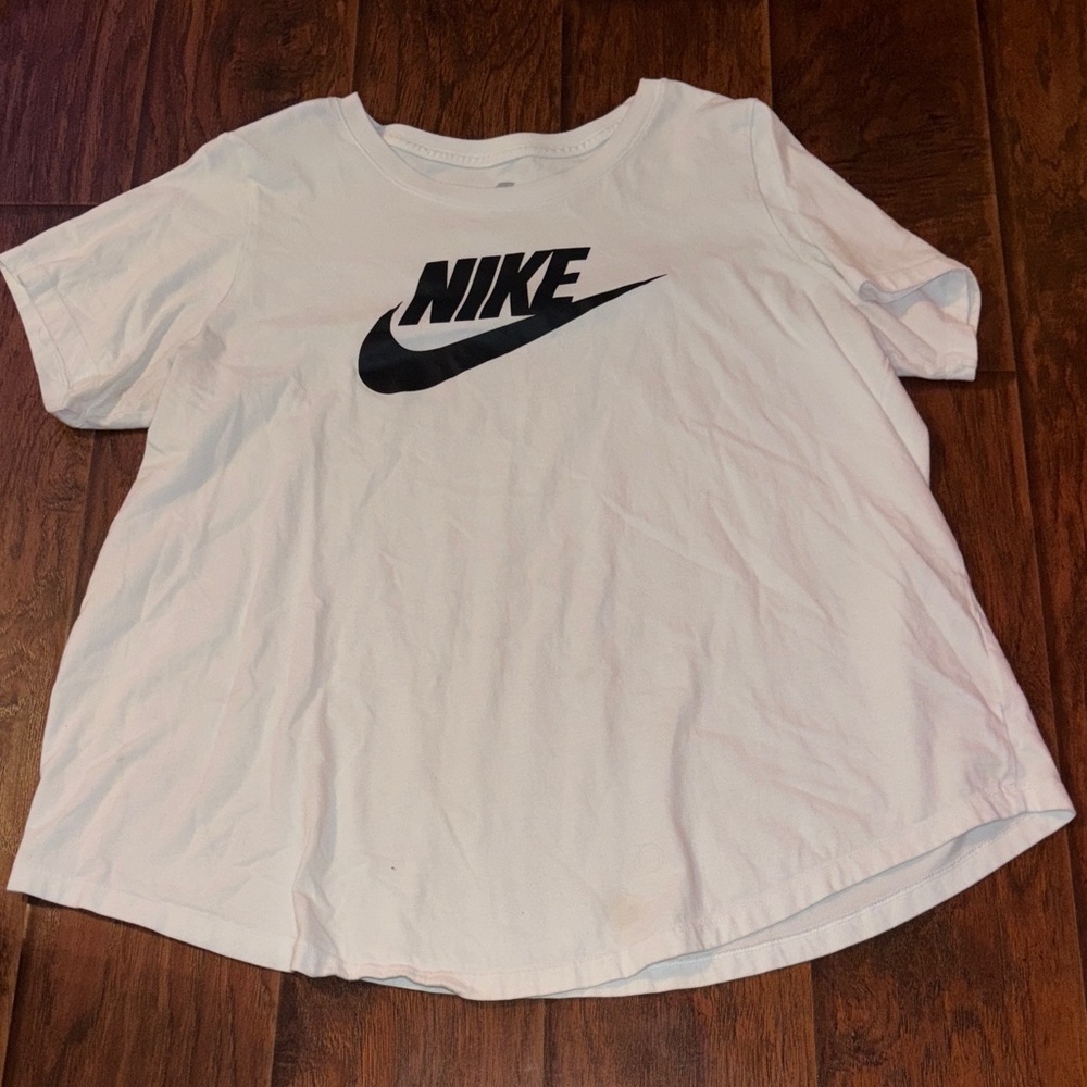 Nike White Tee with Black Logo
